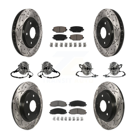 Bearing Coated Brake Rotor And Pad Front Rear Kit (10Pc) For Dodge Grand Caravan