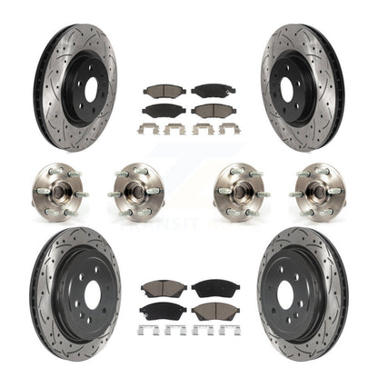 Hub Bearing Coated Brake Rotor & Pad Front Rear Kit (10Pc) For Cadillac SRX Saab