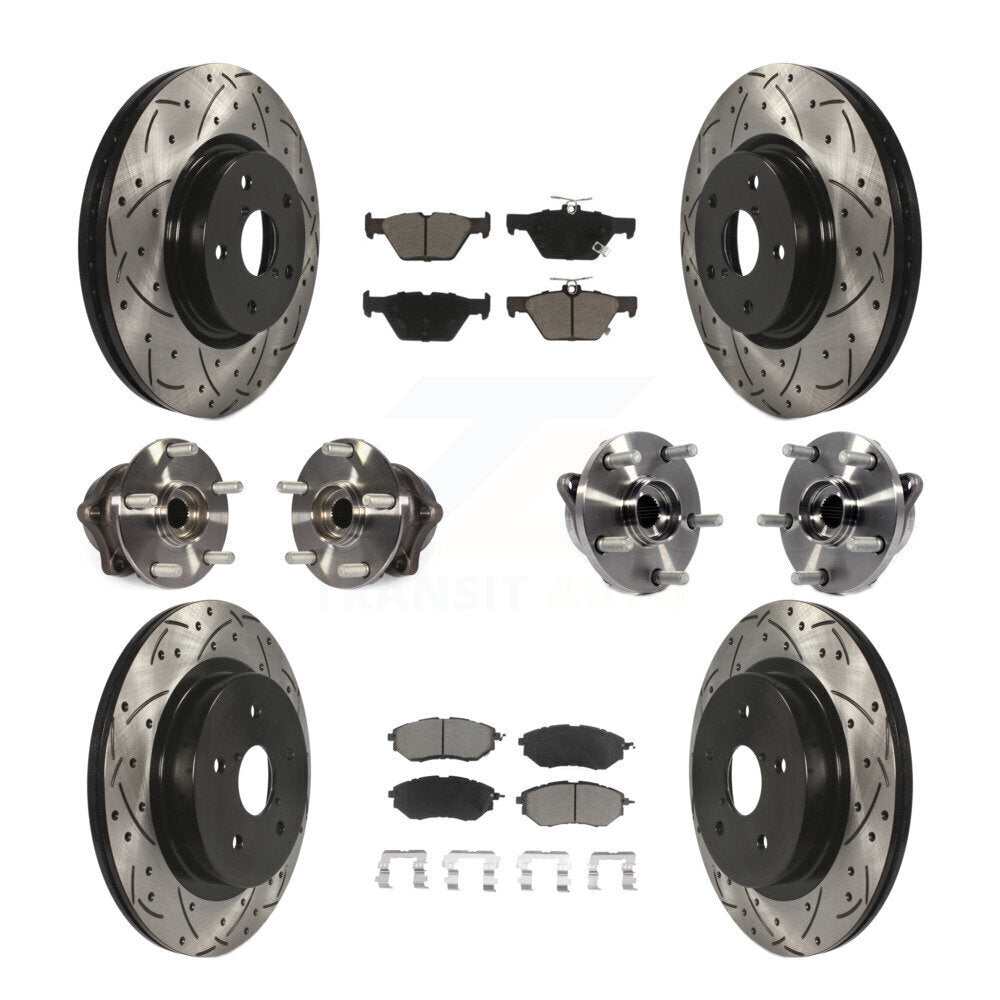 Hub Bearing Coat Brake Rotor Pad Front Rear Kit (10Pc) For Subaru Outback Legacy