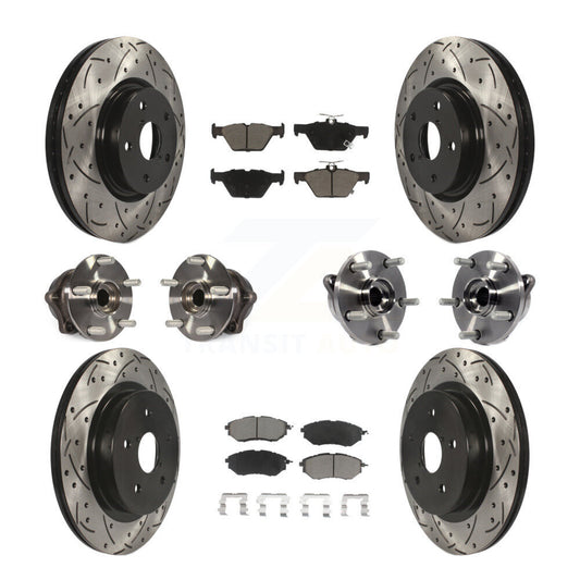 Hub Bearing Coat Brake Rotor Pad Front Rear Kit (10Pc) For Subaru Outback Legacy