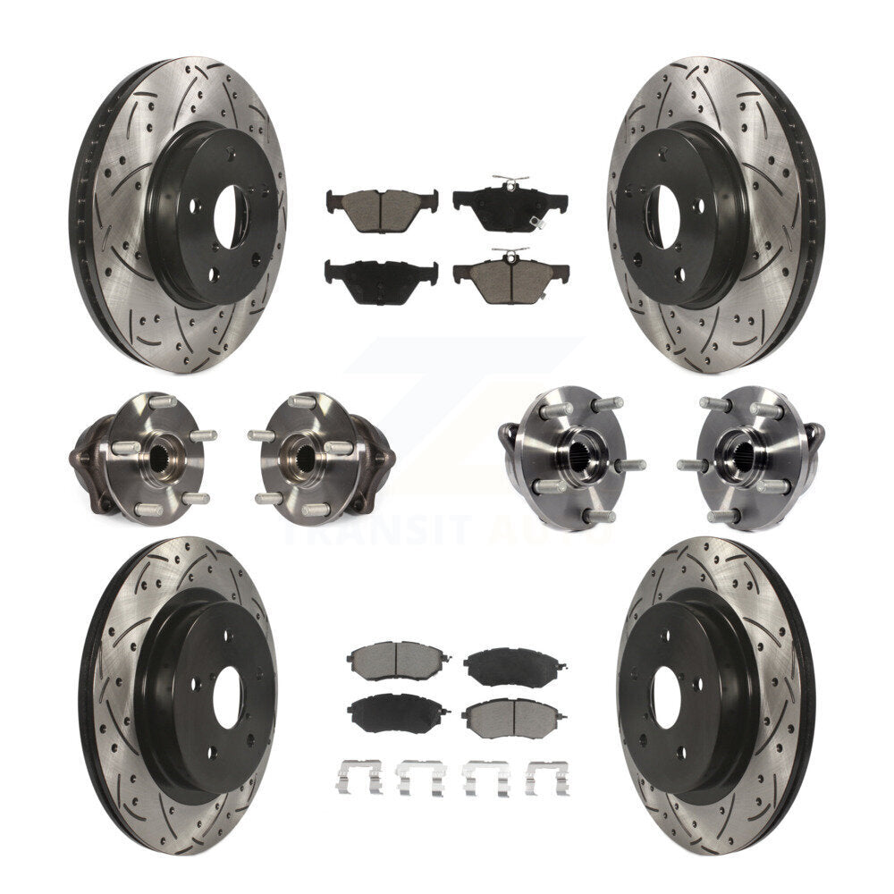 Hub Bearing Coat Brake Rotor Pad Front Rear Kit (10Pc) For 15 Subaru Legacy 2.5L