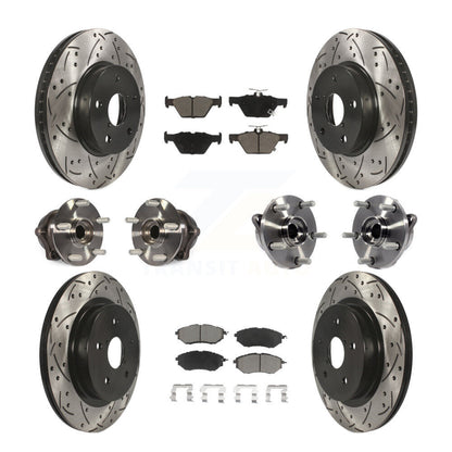 Hub Bearing Coat Brake Rotor Pad Front Rear Kit (10Pc) For 15 Subaru Legacy 2.5L