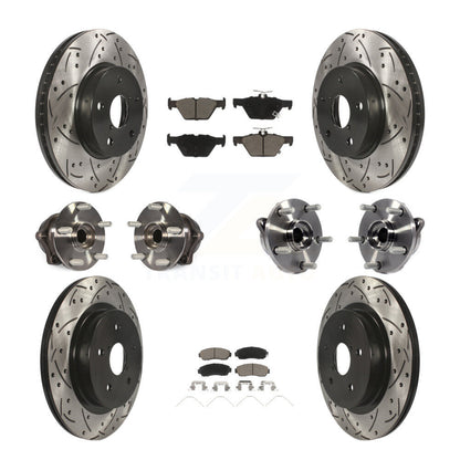 Hub Bearing Coated Brake Rotor Pads Front Rear Kit (10Pc) For Subaru Legacy 2.5L
