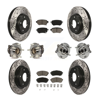 Hub Bearing Coated Brake Rotor & Pad Front Rear Kit (10Pc) For 2016-2018 Mazda 6