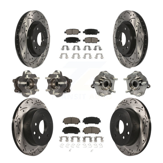Hub Bearing Coated Brake Rotor Pads Front Rear Kit (10Pc) For Nissan Rogue Sport