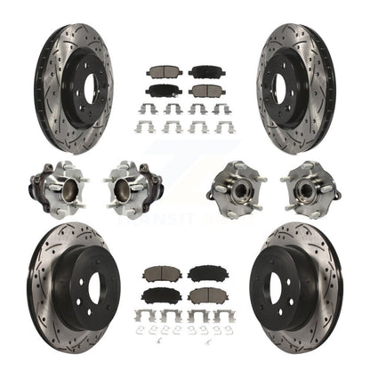 Hub Bearing Coated Brake Rotor Pads Front Rear Kit (10Pc) For Nissan Rogue Sport
