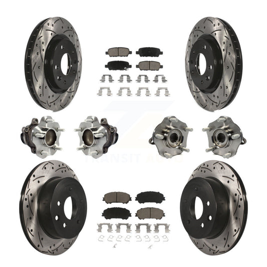 Hub Bearing Coated Brake Rotor Pads Front Rear Kit (10Pc) For Nissan Rogue Sport