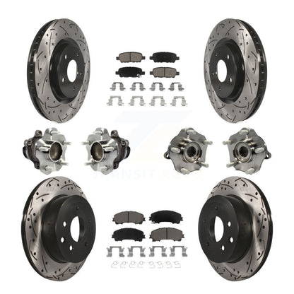 Hub Bearing Coated Disc Brake Rotor & Pad Front Rear Kit (10Pc) For Nissan Rogue