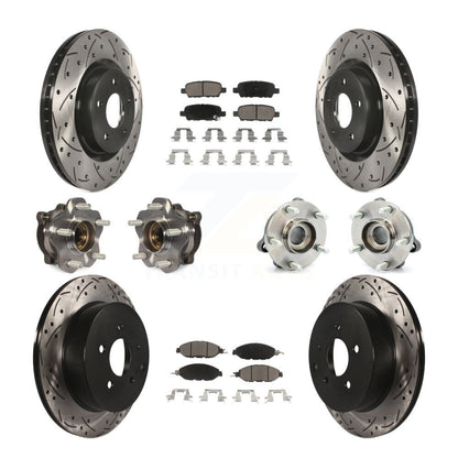 Hub Bearing Coated Brake Rotor & Pad Front Rear Kit (10Pc) For Nissan Pathfinder