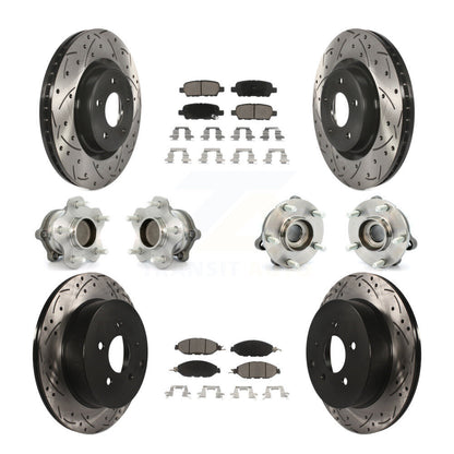 Hub Bearing Coat Brake Rotor Pad Front Rear Kit (10Pc) For Nissan Pathfinder FWD