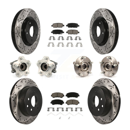 Hub Bearing Coated Brake Rotor Pad Front Rear Kit (10Pc) For Nissan Rogue Select