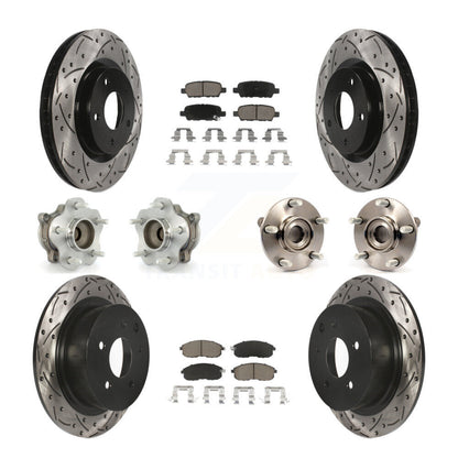 Hub Bearing Coated Disc Brake Rotor Pads Front Rear Kit (10Pc) For Nissan Sentra