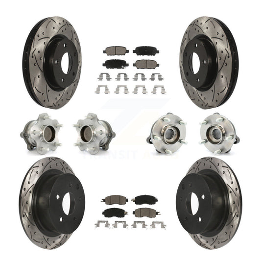 Hub Bearing Coated Disc Brake Rotor Pads Front Rear Kit (10Pc) For Nissan Altima