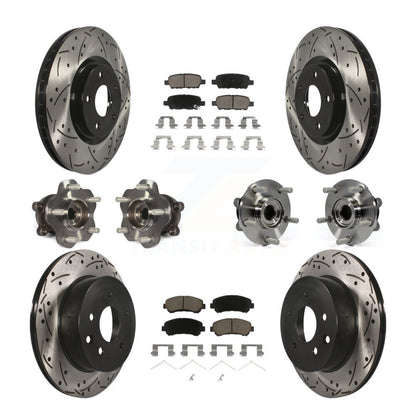 Hub Bearing Coated Disc Brake Rotor & Pads Front Rear Kit (10Pc) For Nissan Juke