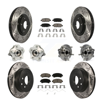 Hub Bearing Coat Brake Rotor Pads Front Rear Kit (10Pc) For Nissan Juke To 04 14