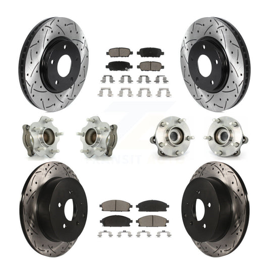 Hub Bearing Coated Brake Rotor Pads Front Rear Kit (10Pc) For 04-09 Nissan Quest