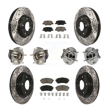 Hub Bearings Coated Disc Brake Rotors And Pads Front Rear Kit (10Pc) For Mazda 6