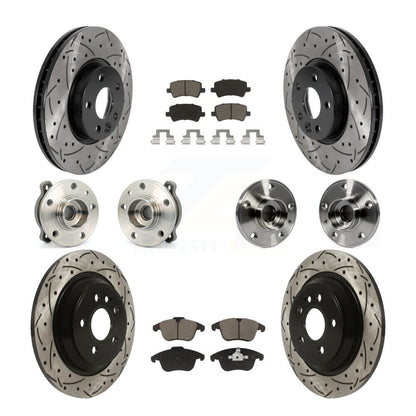 Hub Bearing Coated Brake Rotor Pad Front Rear Kit (10Pc) For 13-14 Volvo S60 AWD