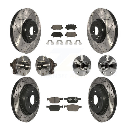 Hub Bearing Coat Brake Rotor Pads Front Rear Kit (10Pc) For 10-15 Volvo XC60 AWD