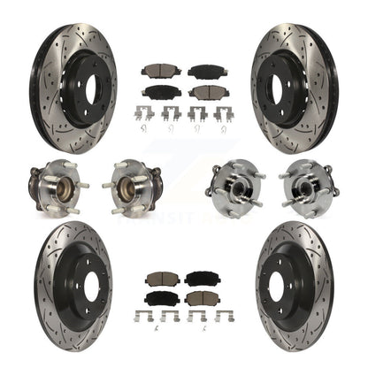 Hub Bearing Coated Disc Brake Rotor And Pad Front Rear Kit (10Pc) For Mazda CX-5