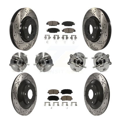 Hub Bearing Coated Disc Brake Rotor And Pad Front Rear Kit (10Pc) For Mazda CX-5
