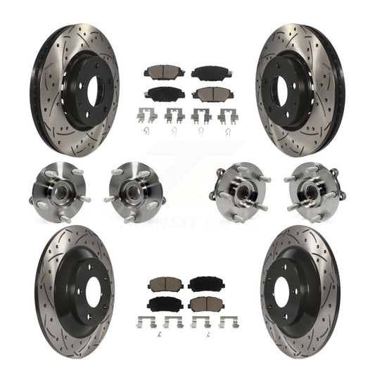 Hub Bearing Coated Disc Brake Rotor And Pad Front Rear Kit (10Pc) For Mazda CX-5