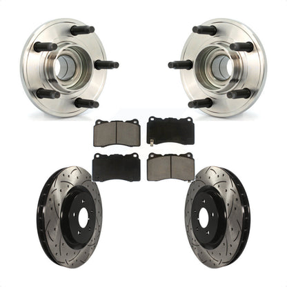 Hub Bearing Assembly Coat Drill Slot Brake Rotor Pads Front Kit For Ford Mustang