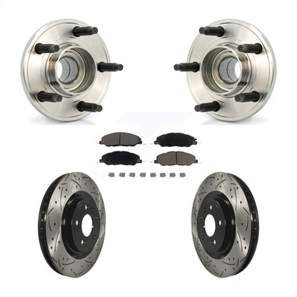 Hub Bearing Assembly Coat Drill Slot Brake Rotor Pads Front Kit For Ford Mustang