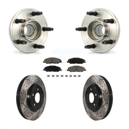 Hub Bearing Assembly Coat Drill Slot Brake Rotor Pads Front Kit For Ford Mustang