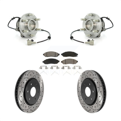 Hub Bearing Drill Slot Brake Rotor Pads Front Kit For Nissan Frontier Pathfinder