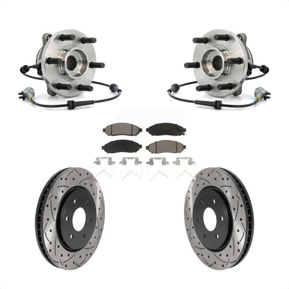Hub Bearing Drill Slot Brake Rotor Pads Front Kit For Nissan Frontier Pathfinder