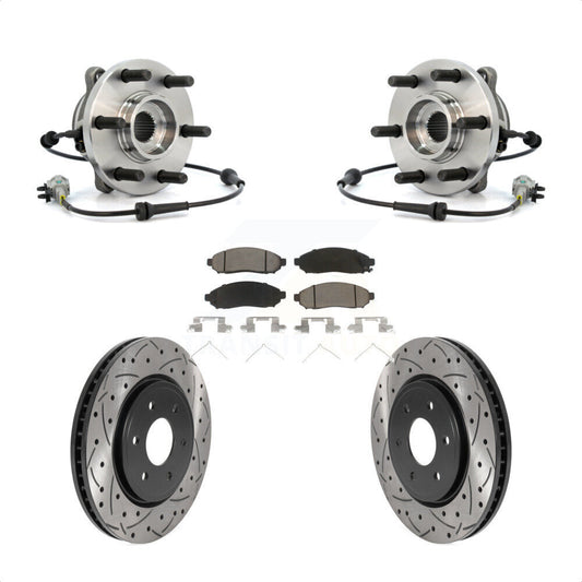 Hub Bearing Drill Slot Brake Rotor Pads Front Kit For Nissan Frontier Pathfinder