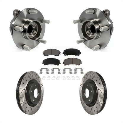 Hub Bearing Drilled Slot Brake Rotor Pad Front Kit For INFINITI Q50 QX50 Q60 RWD