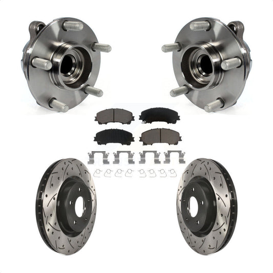 Hub Bearing Drilled Slot Brake Rotor Pad Front Kit For INFINITI Q50 QX50 Q60 RWD