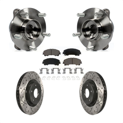 Hub Bearing Drilled Slot Brake Rotor Pad Front Kit For INFINITI Q50 QX50 Q60 AWD