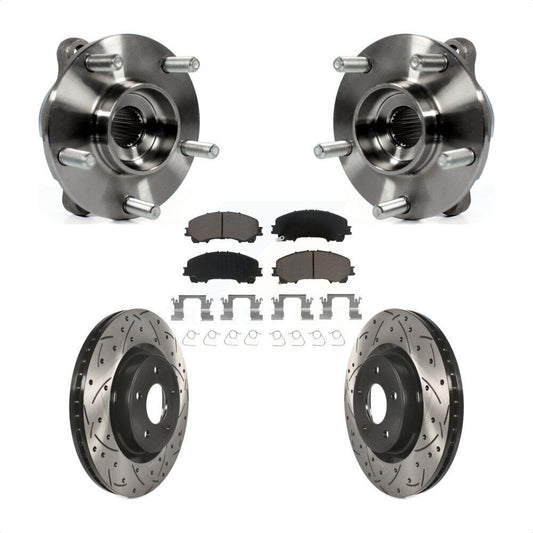 Hub Bearing Drilled Slot Brake Rotor Pad Front Kit For INFINITI Q50 QX50 Q60 AWD