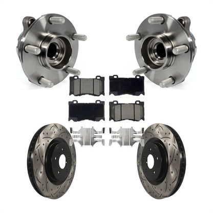 Hub Bearing Drill Slot Brake Rotor Pad Front Kit For INFINITI Q50 G37 Nissan Q60