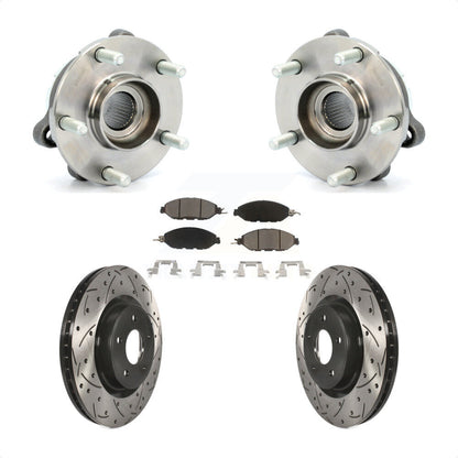 Hub Bearing Drilled Slot Brake Rotor Pads Front Kit For Nissan Pathfinder Murano