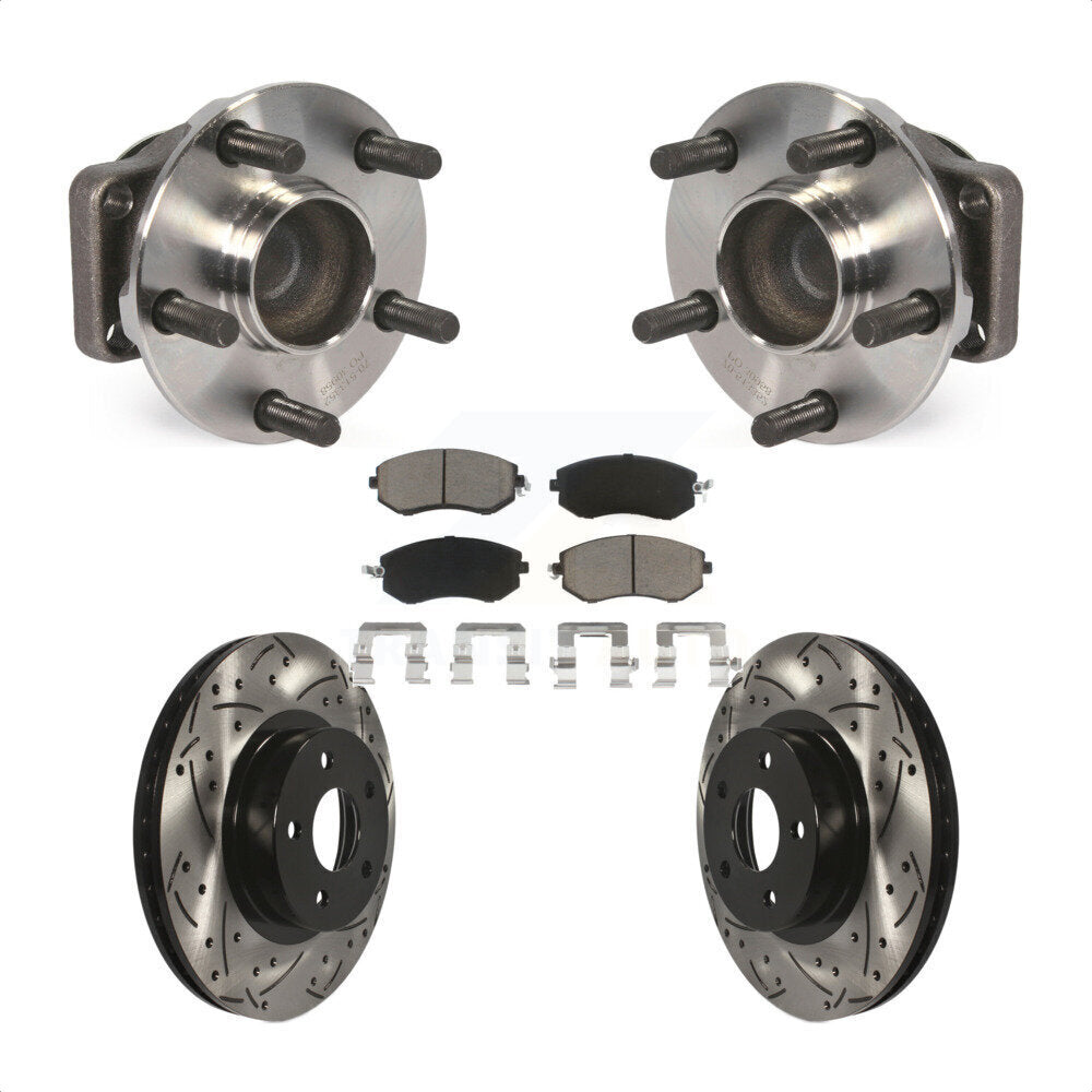 Hub Bearing Coat Drill Slot Brake Rotor Pads Front Kit For Scion FR-S Subaru BRZ