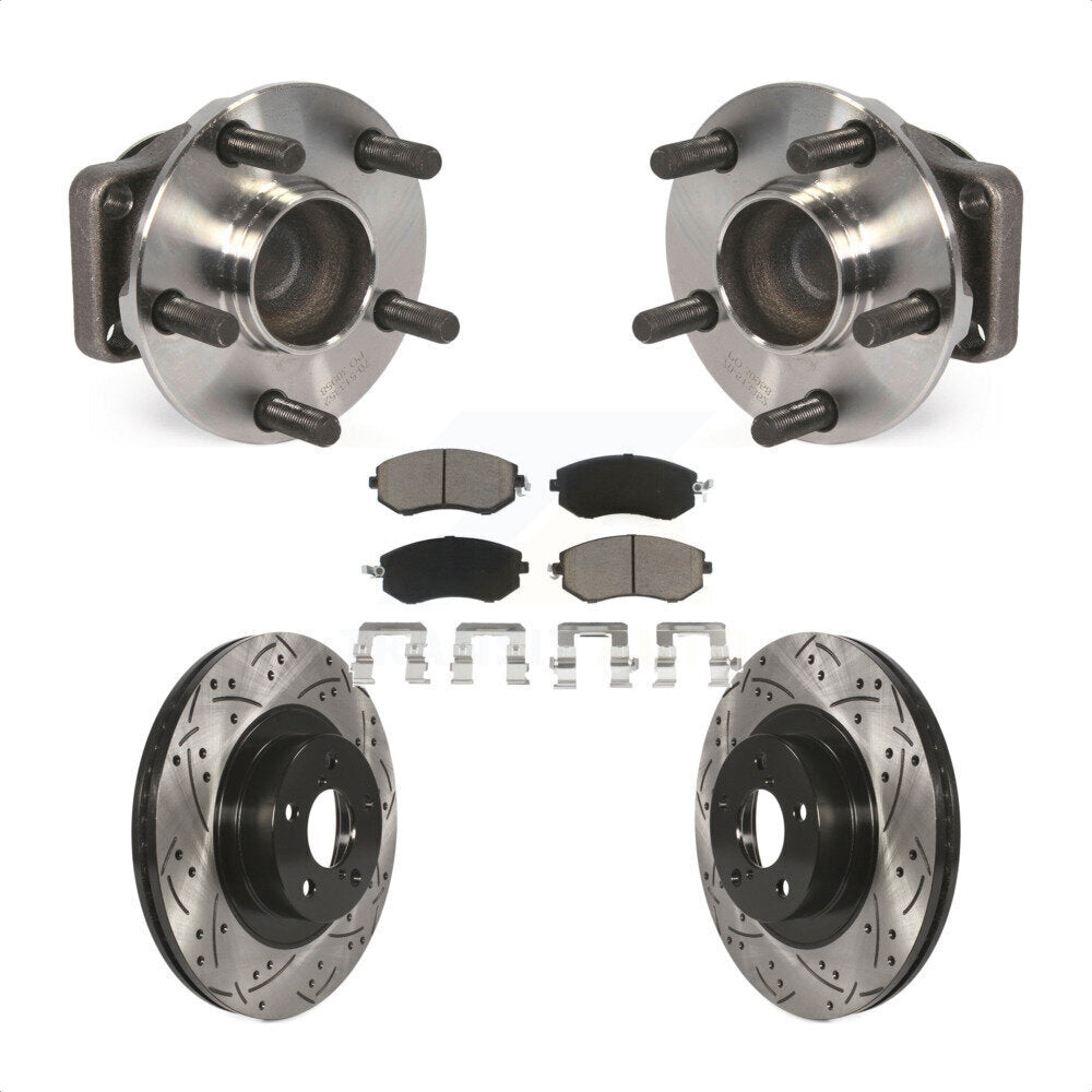 Hub Bearing Drilled Slot Brake Rotor Pads Front Kit For Scion FR-S Subaru BRZ 86