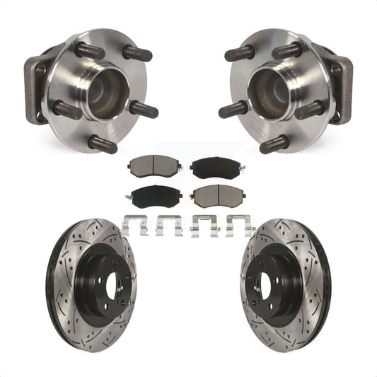 Hub Bearing Drilled Slot Brake Rotor Pads Front Kit For Scion FR-S Subaru BRZ 86