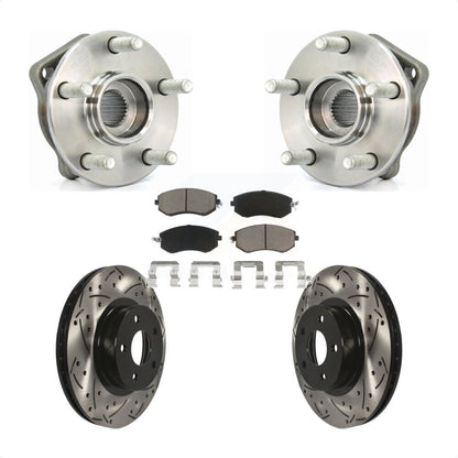 Hub Bearing Assembly Drilled Slot Brake Rotor & Pad Front Kit For Subaru Impreza