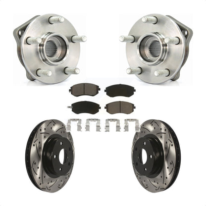 Hub Bearing Coat Drill Slot Brake Rotor Pads Front Kit For Subaru Impreza Legacy
