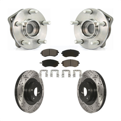 Hub Bearing Drill Slot Brake Rotor Pads Front Kit For Subaru Outback Impreza WRX