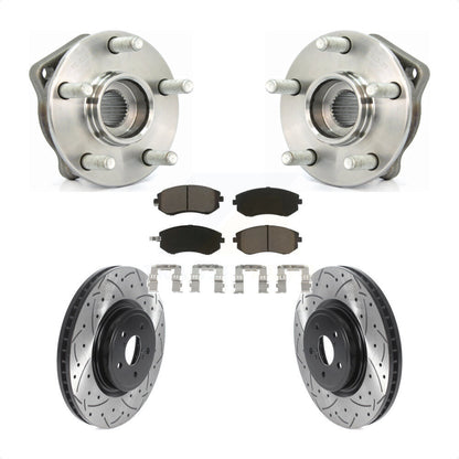 Hub Bearing Assembly Coat Drill Slot Brake Rotor Pad Front Kit For Subaru Legacy