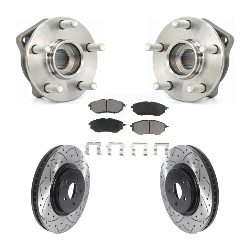 Hub Bearing Coat Drill Slot Brake Rotor Pads Front Kit For Subaru Outback Legacy