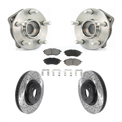 Hub Bearing Coat Drill Slot Brake Rotor Pads Front Kit For Subaru Outback Legacy