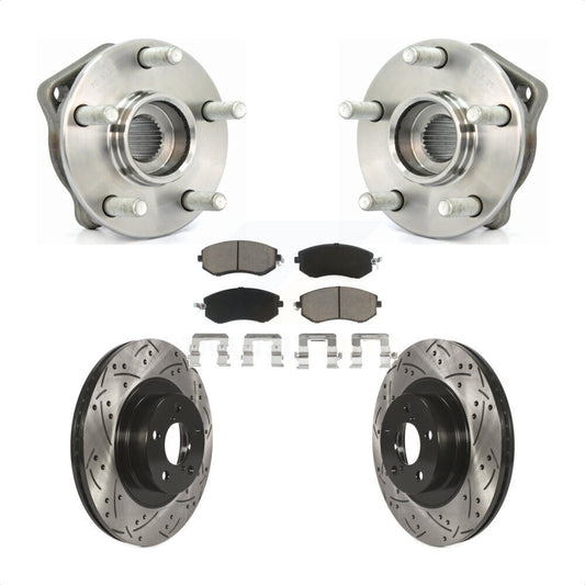 Hub Bearing Drill Slot Brake Rotor Pads Front Kit For Subaru Impreza Forester XV