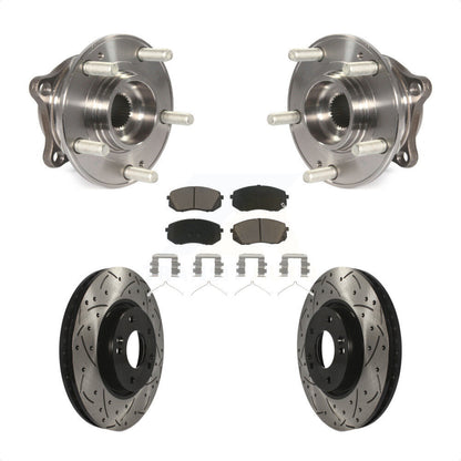 Hub Bearing Assembly Drilled Slot Brake Rotor & Pad Front Kit For Hyundai Sonata