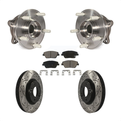 Hub Bearing Assembly Drilled Slot Brake Rotor & Pad Front Kit For Hyundai Sonata